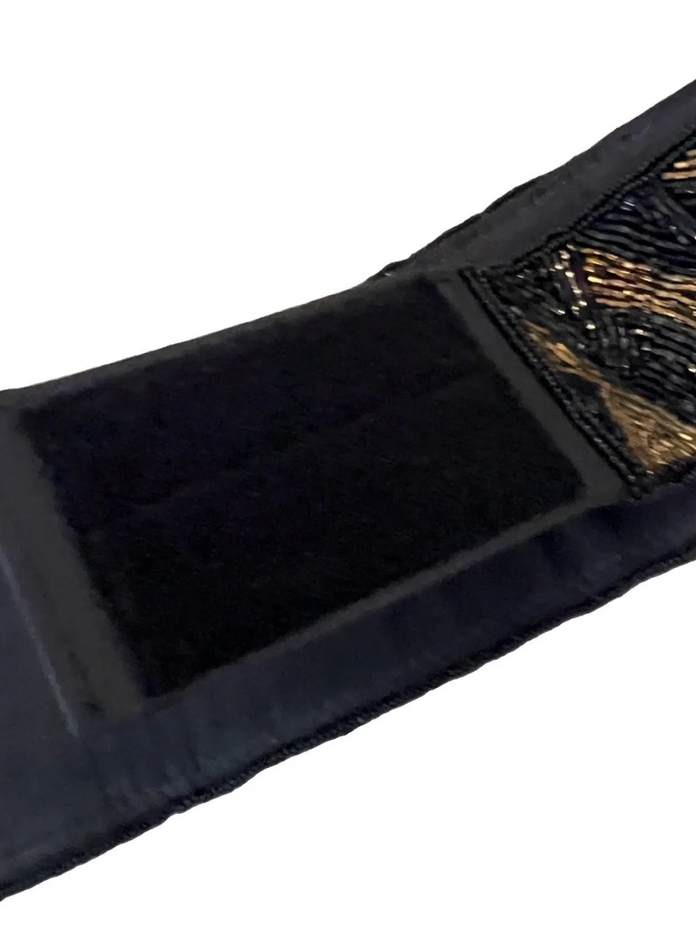 Vintage Black and Gold Swirl Beaded Waist Belt